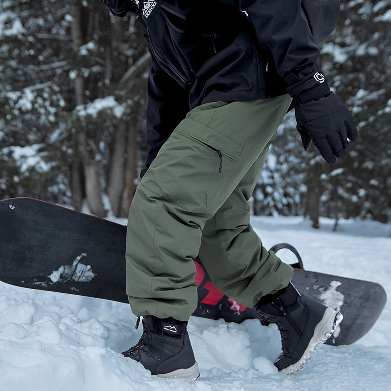 IZEXX潮牌羽绒裤男冬季户外徒步登山工装防水防寒情侣宽松滑雪裤