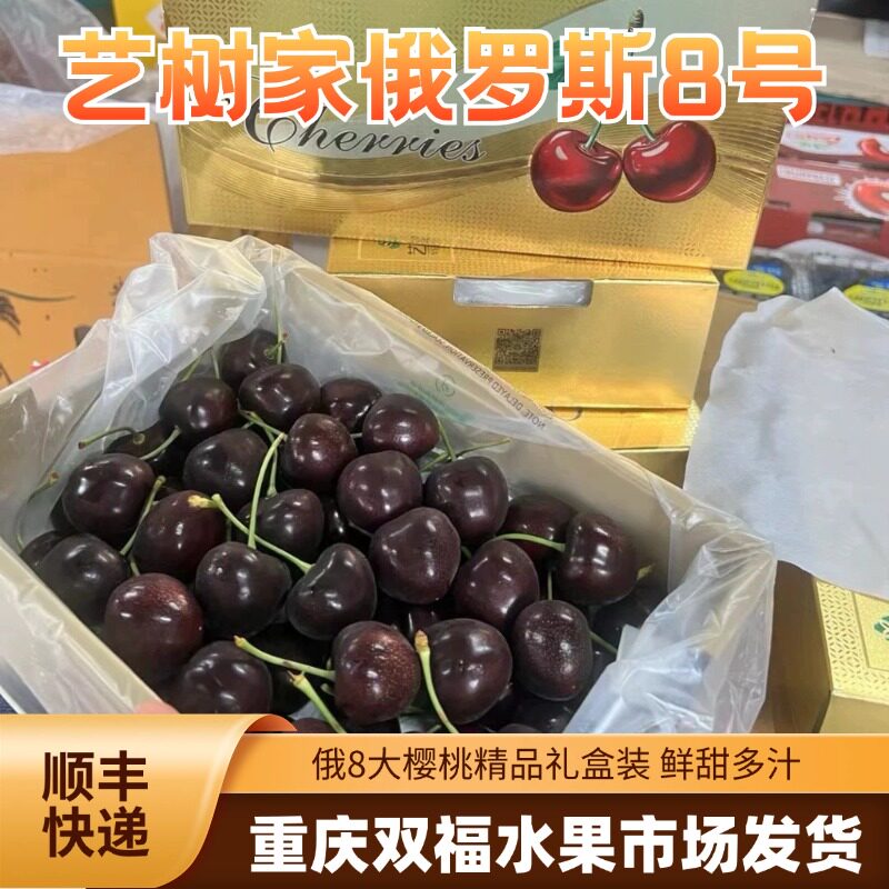 艺树家俄罗斯8号大樱桃净重约2斤精品礼盒装送礼自吃推荐口感很好
