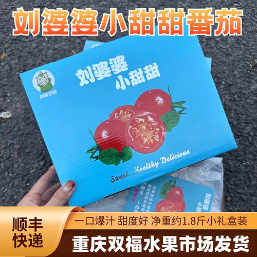 刘婆婆小甜甜广东电白千禧小番茄礼盒装净重约1.8斤小西红柿双福1