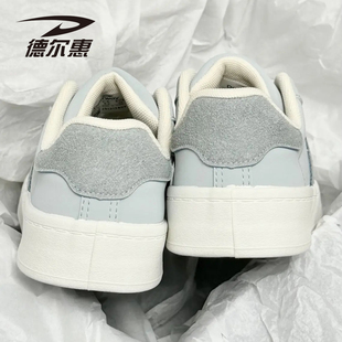 百搭休闲学生小白鞋 子两条杠板鞋 女 惠雾霾蓝鞋 德尔小众设计感女鞋