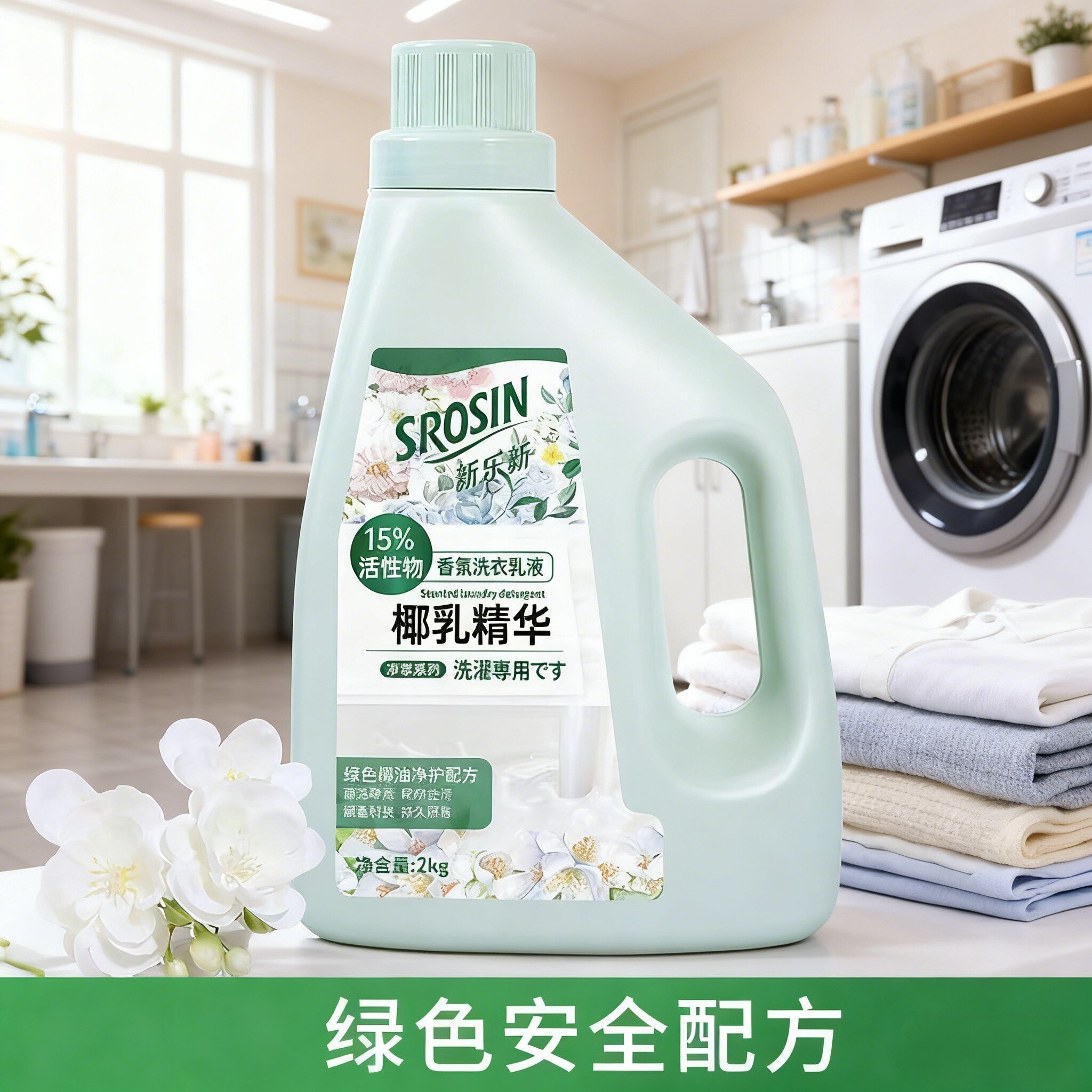 新乐新净享系列酵素速净香氛洗衣乳液2千克去渍除菌留香持久护色图片