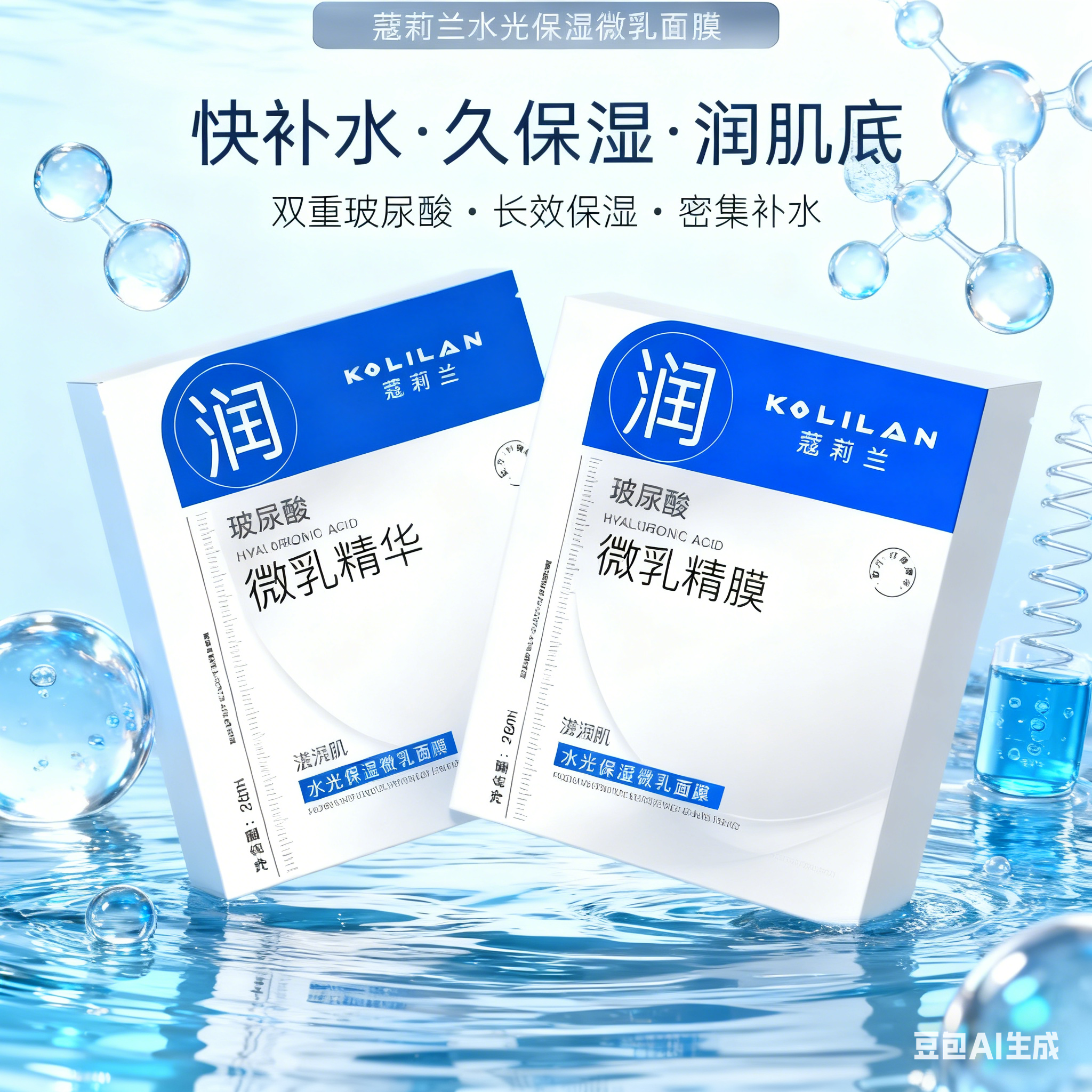 蔻莉兰玻尿酸面膜微乳保湿温和玻尿酸面膜滋润敏感肌官方正品
