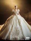 Kivo婚纱新娘2024新款 两穿高端奢华重工高级感宫廷风大拖尾 长袖