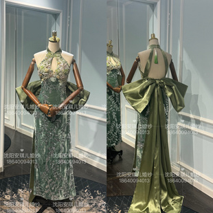 修身 新娘旗袍晨袍晚礼服新款 主持年会礼服出租 chow正品 Selene