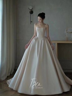 出租DENISE丹妮斯正版高定婚纱BU DESIGN【黎曼悖论】缎面婚纱