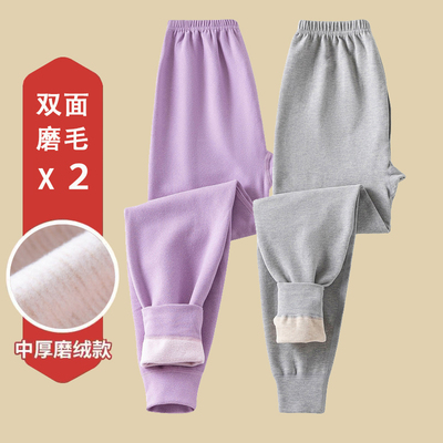 女童秋裤德绒中大童女孩双面磨毛打底裤初中女学生校裤神器保暖裤