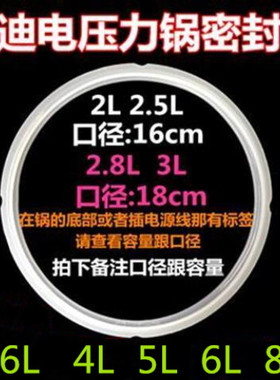 创迪电压力锅密封圈橡胶圈原装高压圈1.6L2L2.5L3L4L5L6L8L压力圈