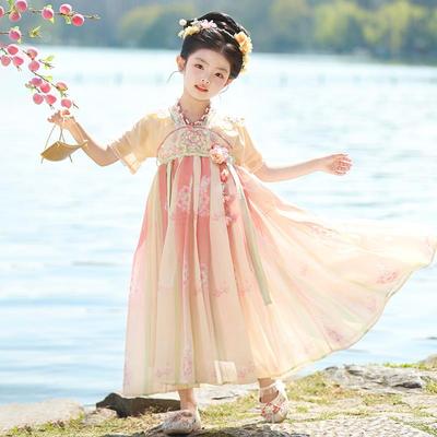 女童汉服2025新款儿童古风超仙古装夏季中国风唐装公主连身裙夏款