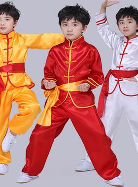 送扇子新款儿童武术练功少儿功夫训练服中国风男演出服女童太极表