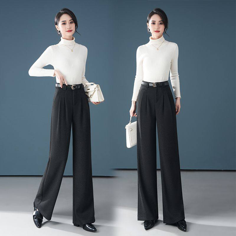 毛呢裤子女秋冬加绒加厚休闲直筒裤冬季高腰垂感宽松显瘦保暖长裤,女装/女士精品,大码裤装,淘宝优惠券,粉丝福利购,淘宝优惠卷