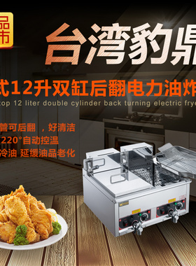 台湾豹鼎双缸商用电炸炉炸锅