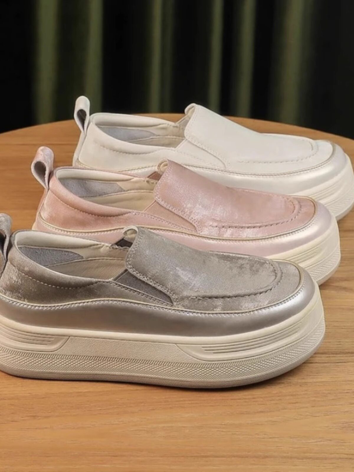 松糕厚底乐福鞋女2025春秋新款一脚蹬懒人鞋时尚百搭增高休闲板鞋