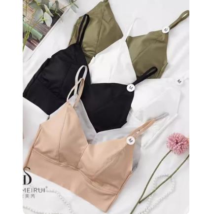 5088女吊带背心内衣乳胶垫冰丝无痕美背裹胸抹胸肩带可调节内衣女