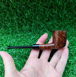 意大利石楠木根手工实木小号烟囱直斗经典撞球烟斗3MM烟道送工具