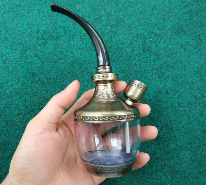 新款男士烟具金典水烟斗 塑料水烟壶 烟丝香 烟2用型烟锅水烟袋