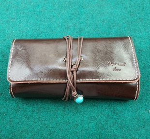 外带旅行烟斗包烟斗工具配件纯皮头层牛皮三斗包可放烟丝压棒通条