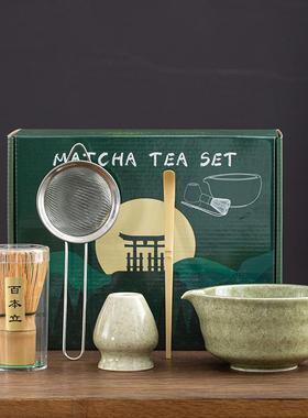 陶瓷日式点茶打抹茶茶具套装茶刷工具打抹茶竹制茶筅笠茶拨百本立