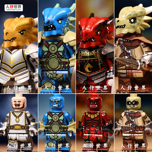 第三方适用乐高龙人龙骑士兵塑料积木小人仔中古军事儿童益智玩具