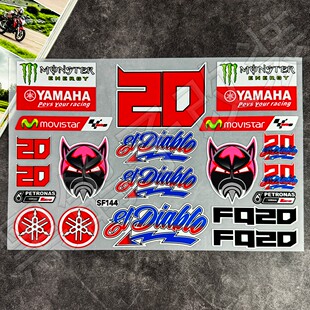适用雅马哈反光贴纸Motogp车队20号法比奥夸塔拉罗摩托车装饰拉花