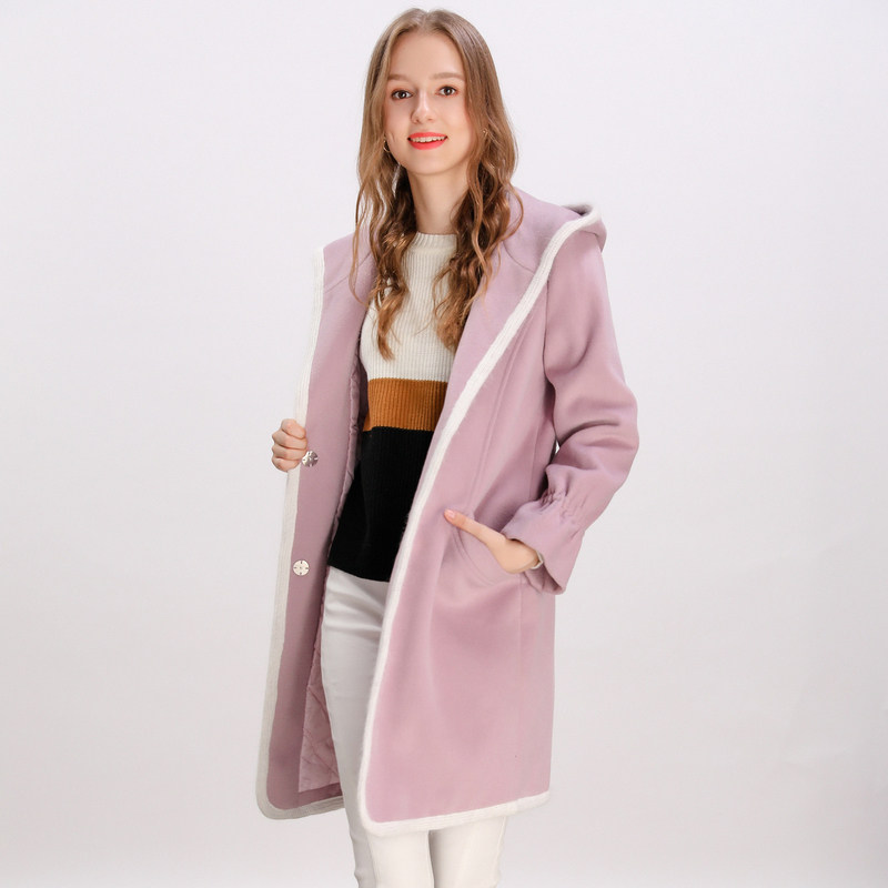 [ 111.1 element]Yong Shi Woolen coat 2019 winter Korean Edition Hooded Mid length version pagoda sleeve overcoatin the Women's clothing/Boutique , Woolen jacket  category - from Buy2taobao.com to provide professional Taobao agent buy service