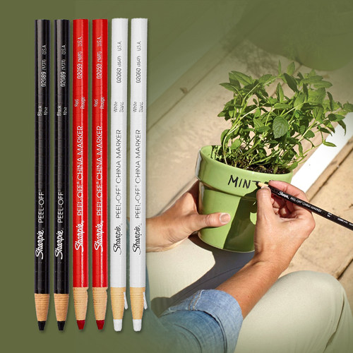 sharpie蜡芯记号笔china marker陶瓷玻璃金属纸卷拉线可手剥蜡笔