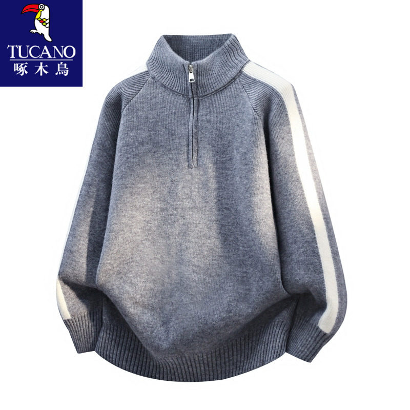 啄木鸟半拉链毛衣男秋冬季加绒加厚内搭针织打底衫青少年男生线衣,男装,针织衫/毛衣,淘宝优惠券,粉丝福利购,淘宝优惠卷