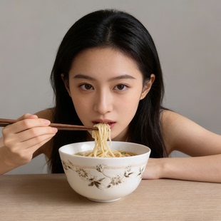 3D浮雕山茶花面碗清新植物花卉米饭碗出口单显档次高级自用款