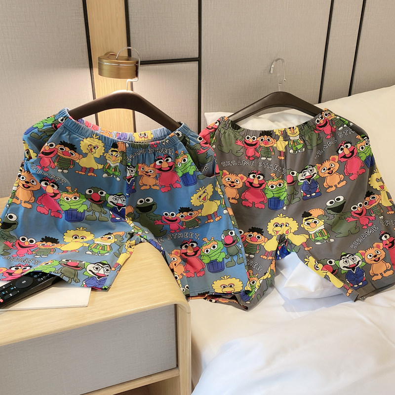 夏季新款卡通睡裤纯棉大码80-245斤加肥短裤可外穿可爱家居服裤子