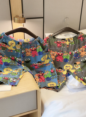 夏季新款卡通睡裤纯棉大码80-245斤加肥短裤可外穿可爱家居服裤子