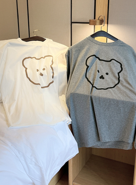 睡衣情侣夏季纯棉短袖T恤男上装加大码140-250斤可外出宽松家居服