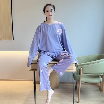 可外穿纯棉加肥家居服套装200斤