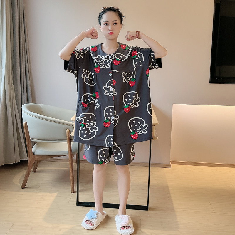女士纯棉加大码家居服甜美图片