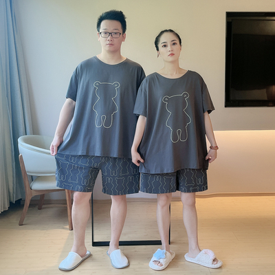 情侣纯棉特大码家居服250斤可穿