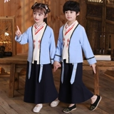 Ханьфу для мальчиков, детский осенний костюм, тонкий комплект, китайский стиль