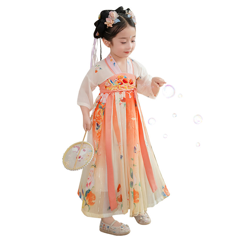 汉服女童2025新款古风超仙裙子中秋节服装儿童唐装中国风演出服秋