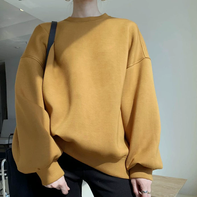 Autumn base flashlight, space long-sleeve, sweatshirt with a round collar, oversize
