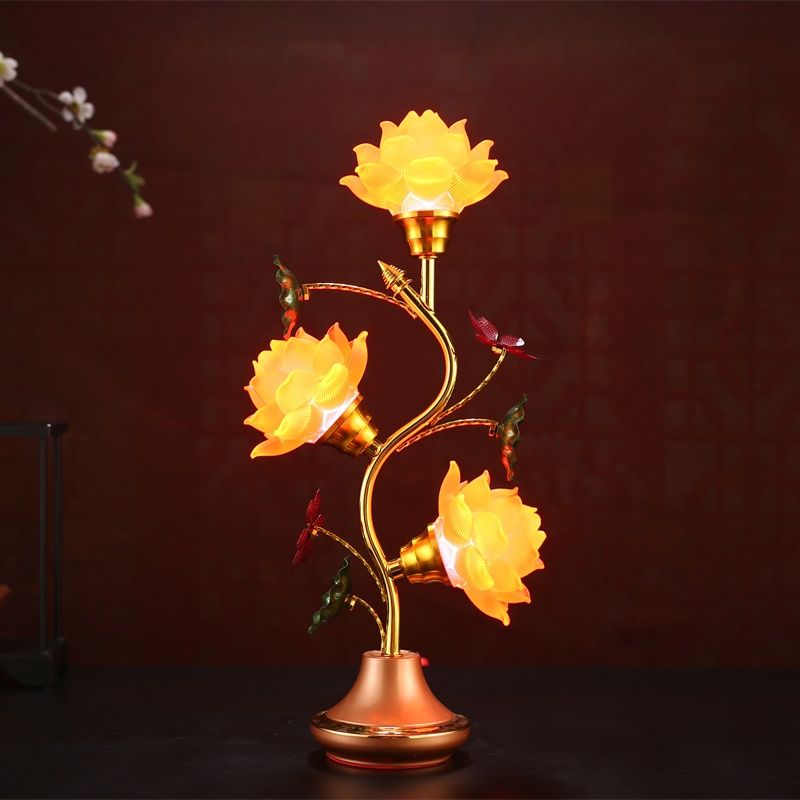 七彩琉璃莲花灯LED长明灯家用佛堂led插电佛堂大殿供观音佛前佛灯