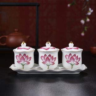 佛堂用品供水杯供奉陶瓷酒杯茶杯财神爷供奉仙家酒杯供佛水杯