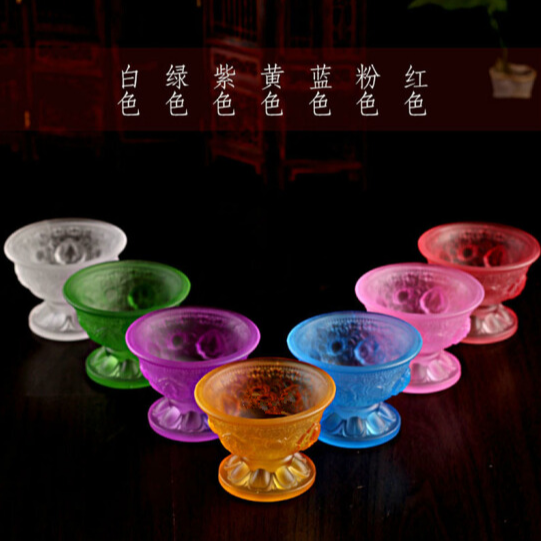 七彩琉璃供酒杯琉璃小贡碗佛前供碗佛具用品大全供水杯供佛杯供