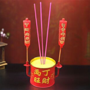 铁圆香炉烛香炉土地门财拜天公香炉香插座精美铁质室内室外通用