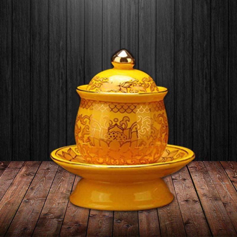 黄莲花无字净水杯  圣水杯  大悲水 水杯家用室内供佛杯佛具,家居饰品,国学摆件,淘宝优惠券,粉丝福利购,淘宝优惠卷