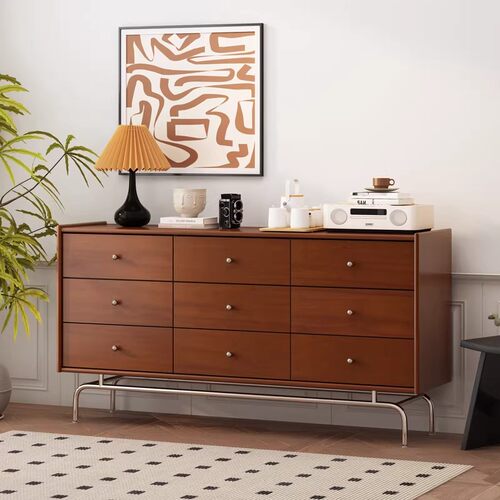 北欧实木九斗柜小户型收纳