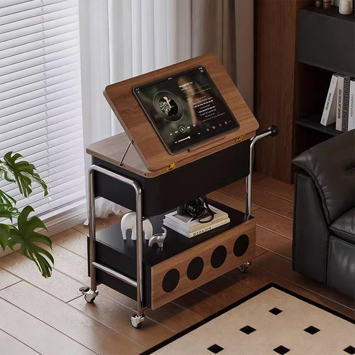 中古实木折叠可移动沙发边几