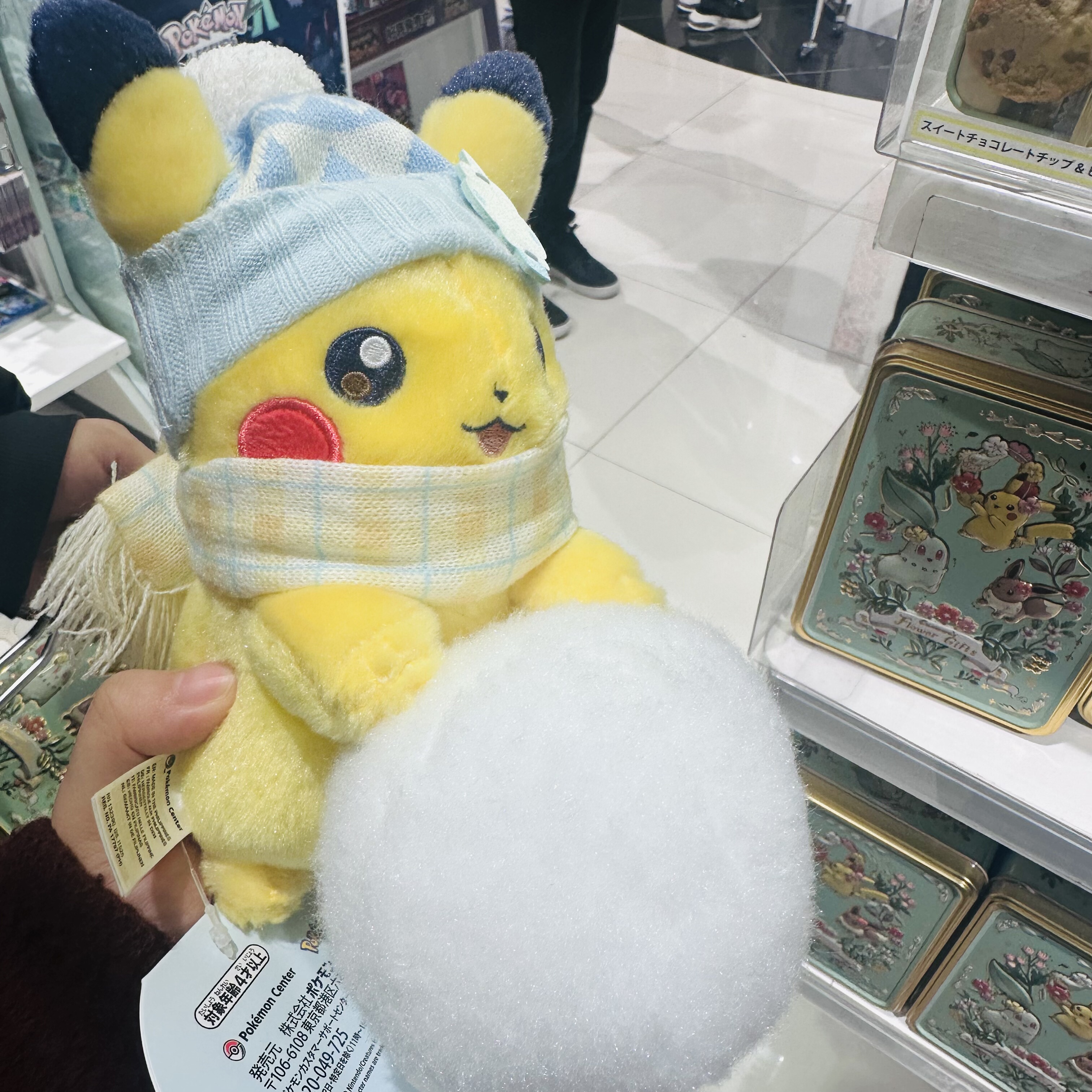 PC宝可梦日版 冬日雪球皮卡丘雪人呆呆兽卡比兽皮卡丘毛绒玩偶