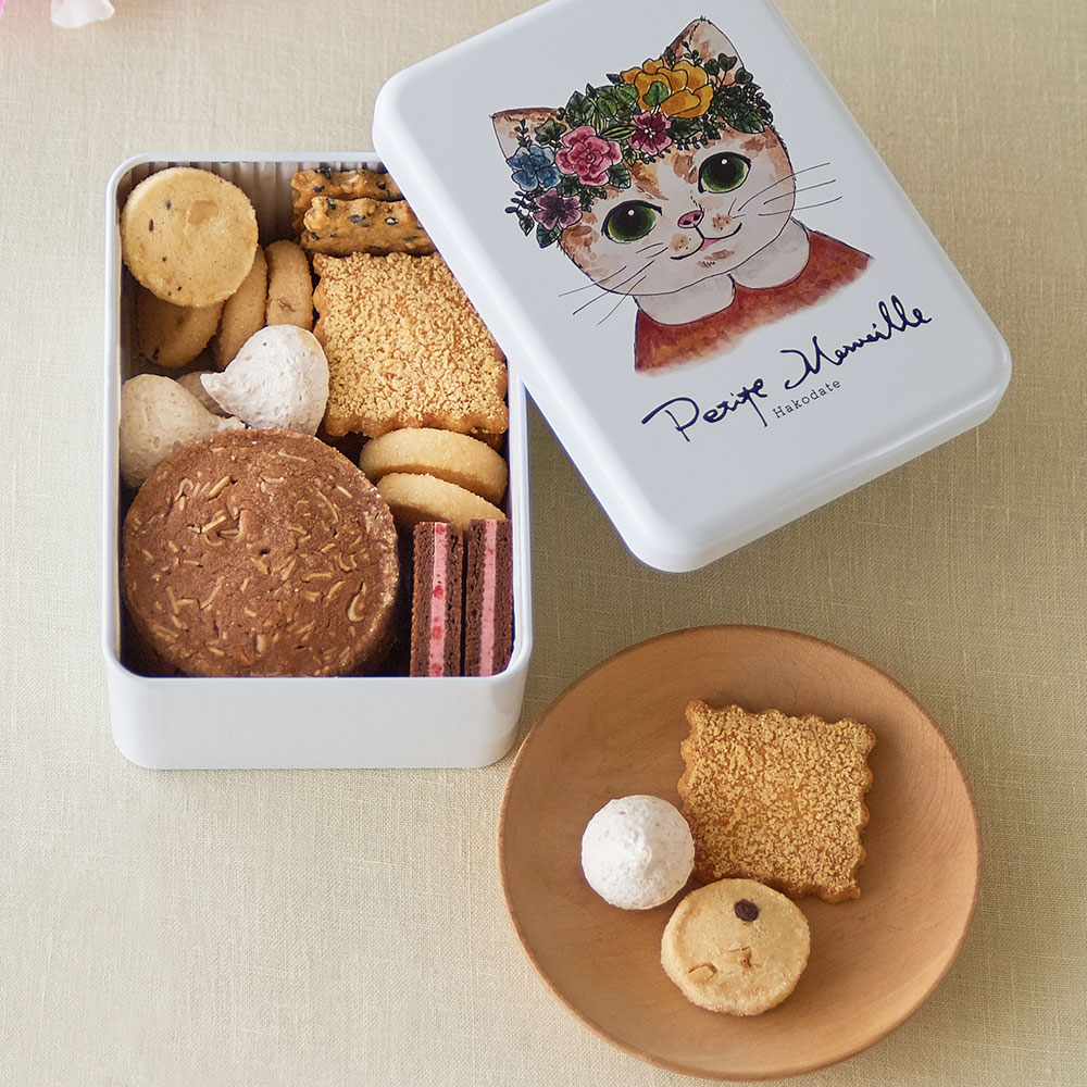 黄油香味饼干 猫咪的插图很可爱饼干铁罐铁盒收藏伴手礼日本礼盒