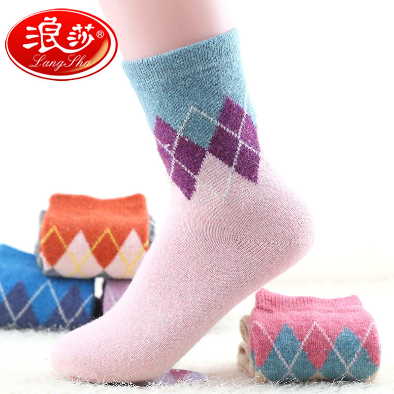 浪莎秋冬加厚保暖羊毛女士袜
