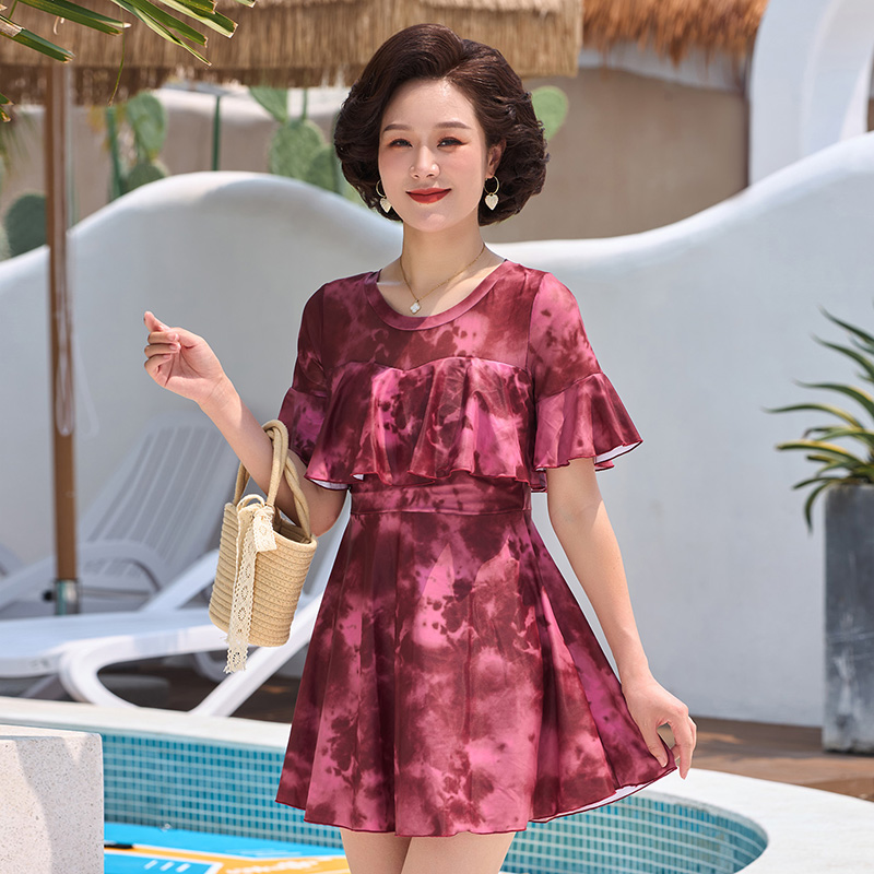 泳衣女款2025新款微胖女孩遮肉显瘦高级感保守分体大码泡温泉泳装