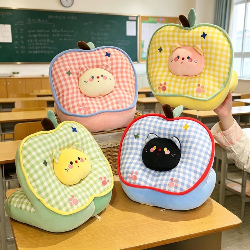 创意猫咪苹果午睡枕小学生趴睡枕办公室午休抱枕神器儿童趴趴枕