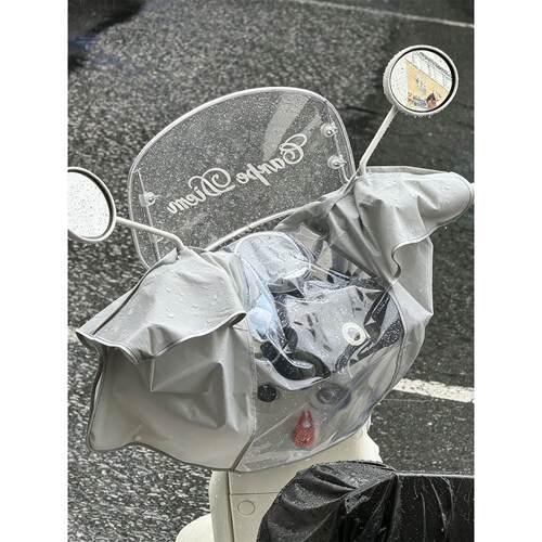 电动车车头防雨罩透明摩托车踏板电瓶车保护罩防尘拉链中控防护罩