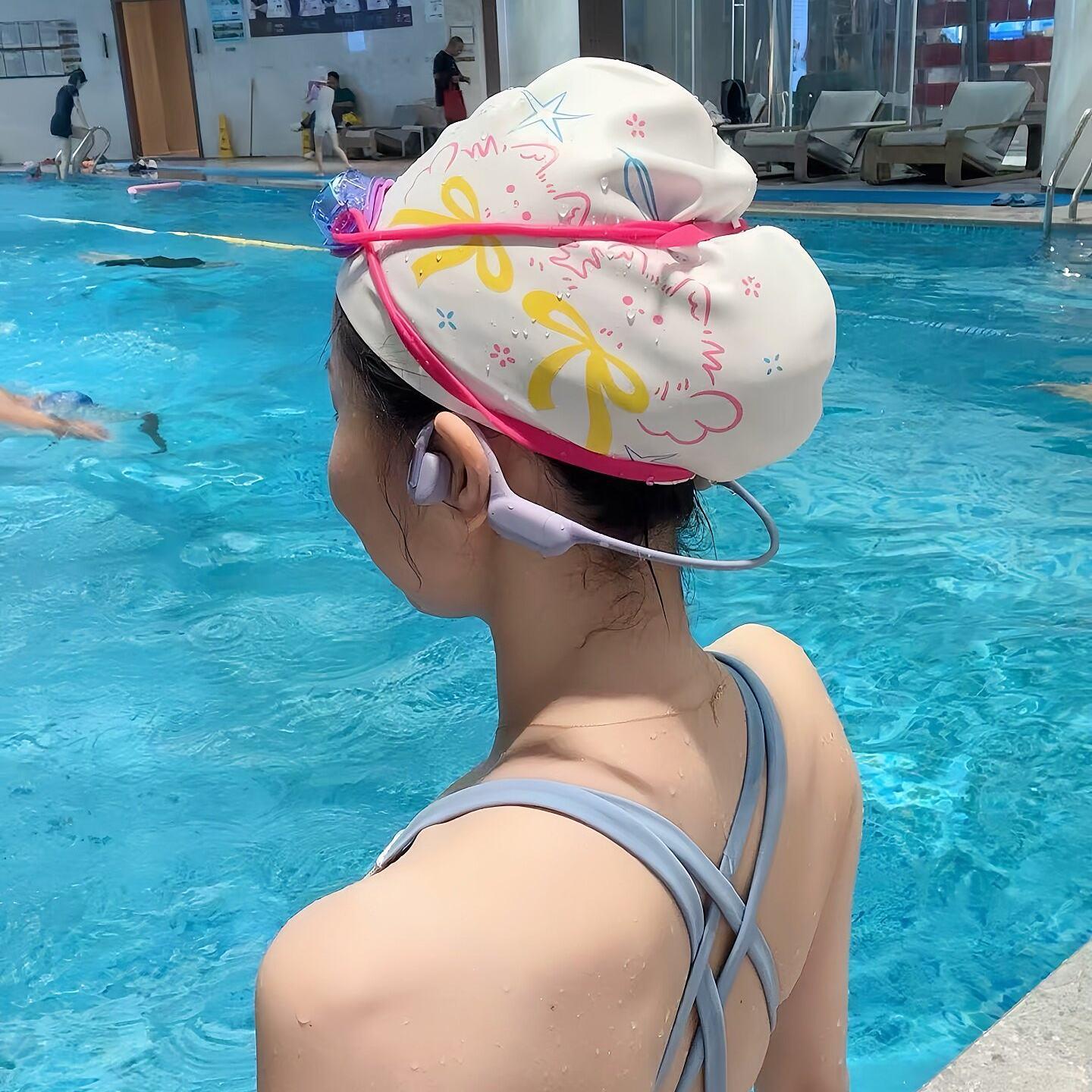 高颜值泳帽女款长发加大硅胶防水大头围舒适不勒头创意可爱游泳帽图片